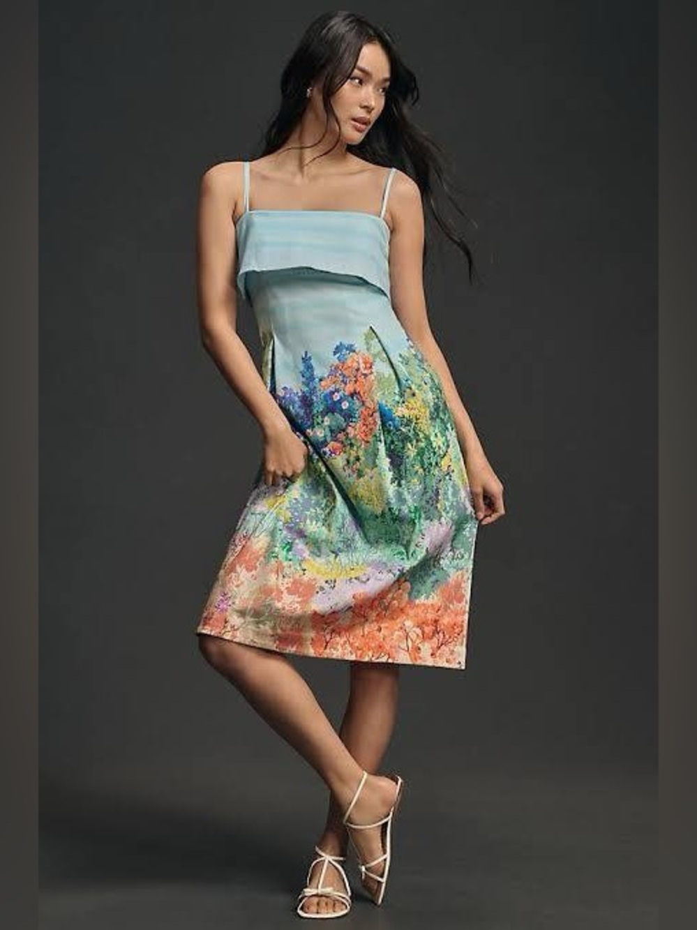 By Anthropologie Sleeveless Foldover Knee-Length Dress XL